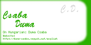 csaba duma business card